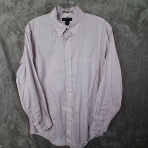 Lands Ends Pattern Oxford Supima Pinpoint Button Down Collar Dress Shirt 16-33